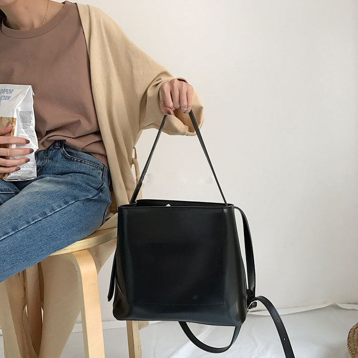 PU Leather Large Capacity Single Shoulder Slant Span Square Bag