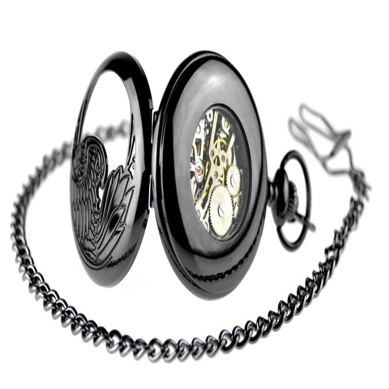 Vintage flip openwork necklace pocket watch