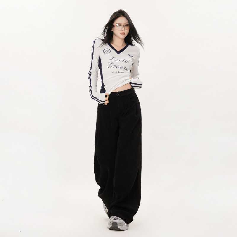 Autumn And Winter College Style Straight-leg Pants Corduroy Wide-leg Pants
