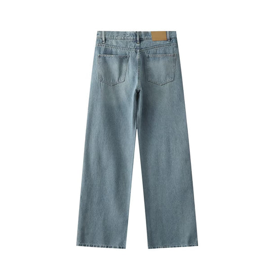 Summer New Women's Vintage Casual All-matching Ripped High Waist Loose Comfortable Jeans