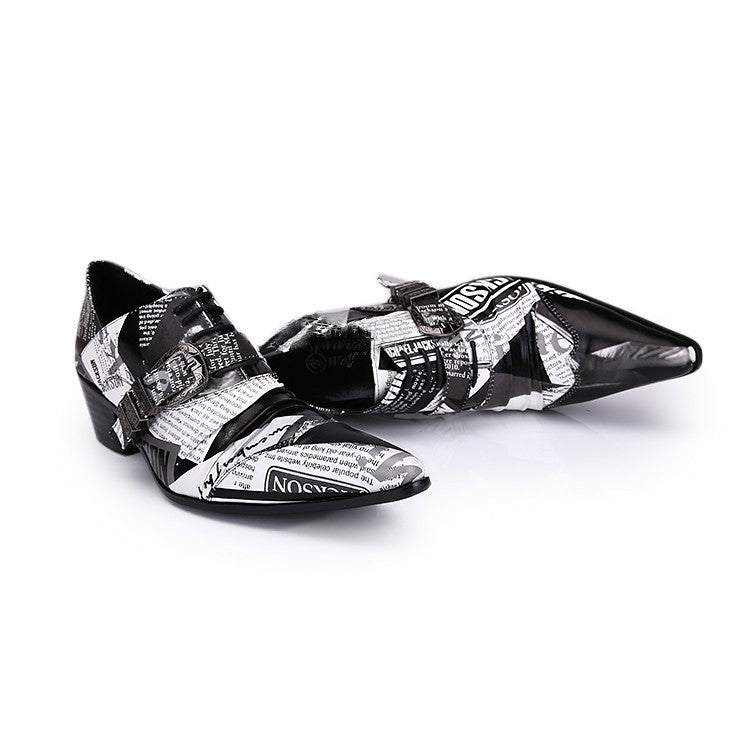Cowhide Buckle Breathable Lace-up Men's Shoes