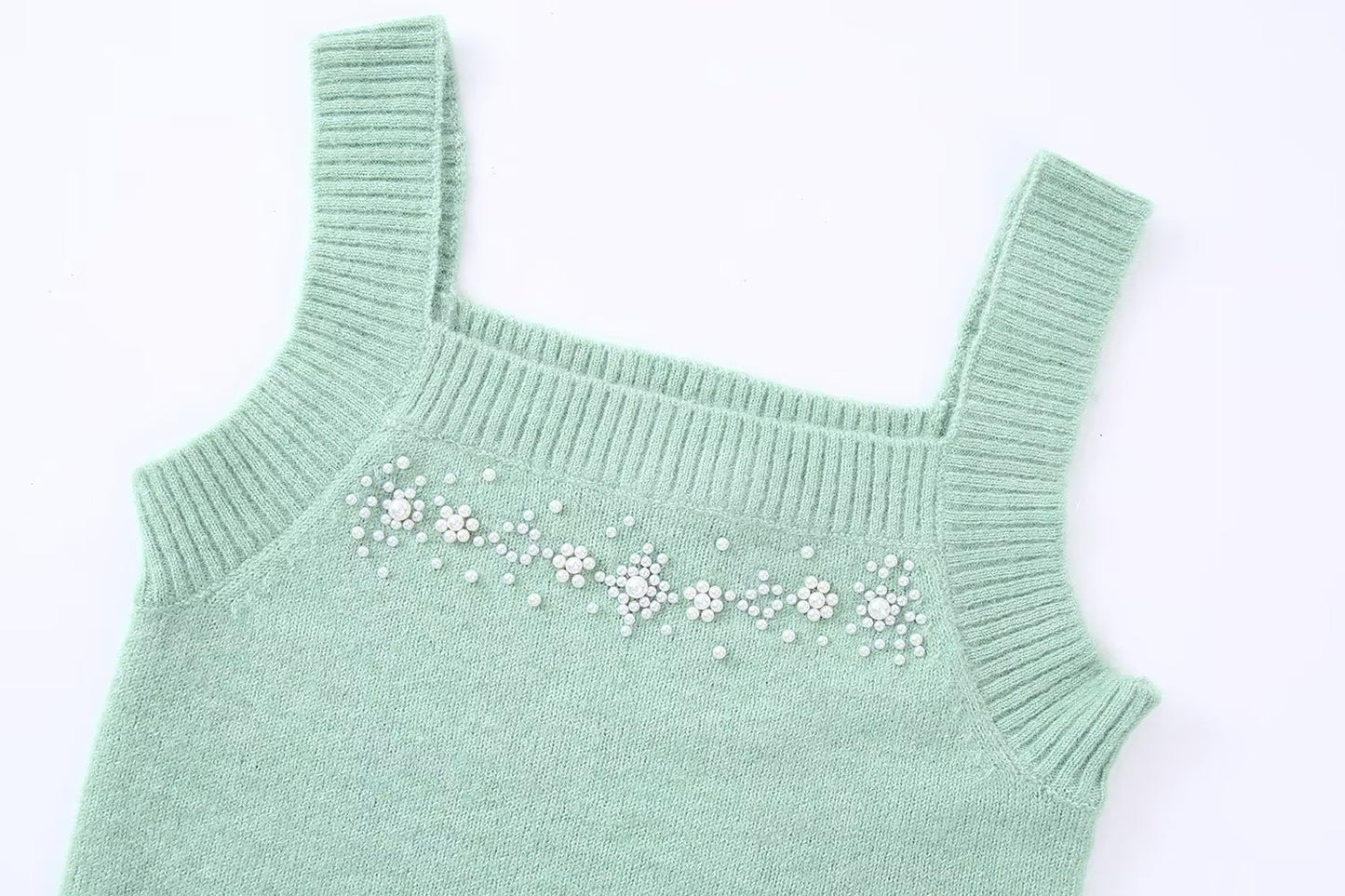 Sleeveless Vest With European And American Style Square Neck