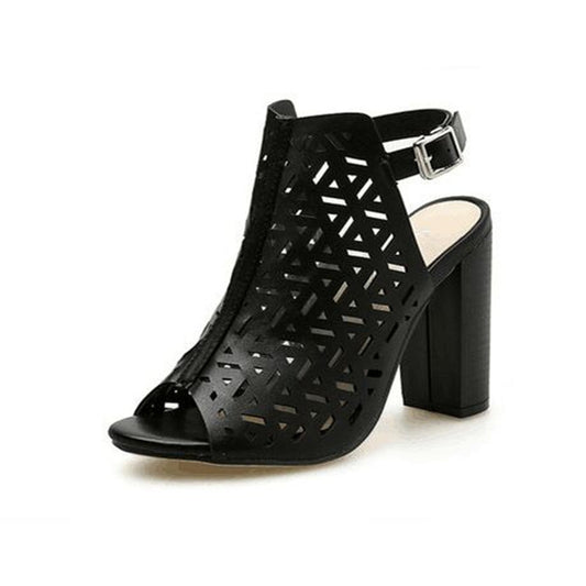 Women's large size snake print high heel sandals