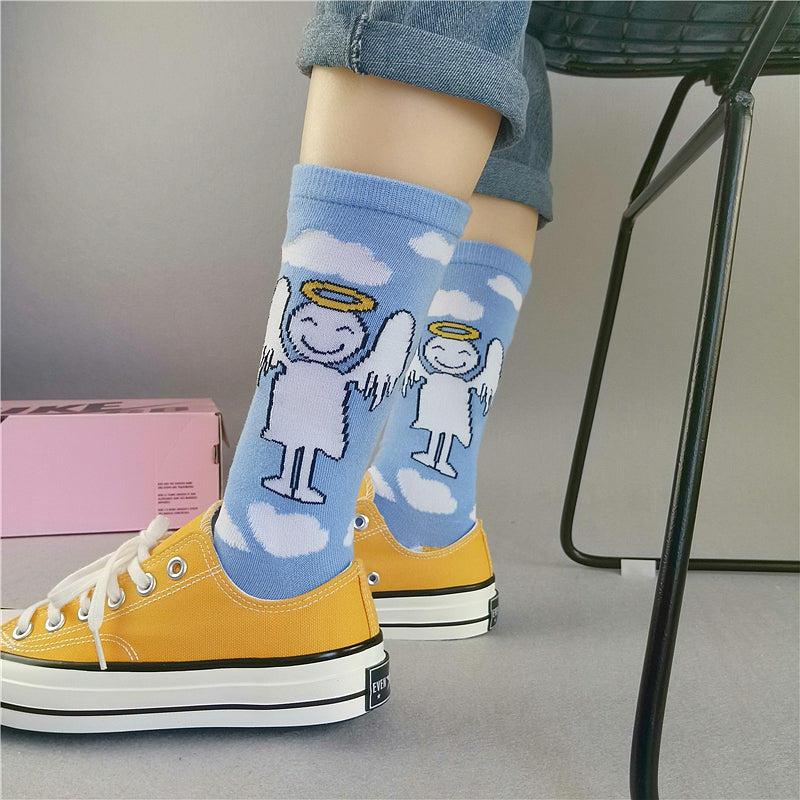 Japanese Fashion Creative Cartoon Angel Socks For Men And Women