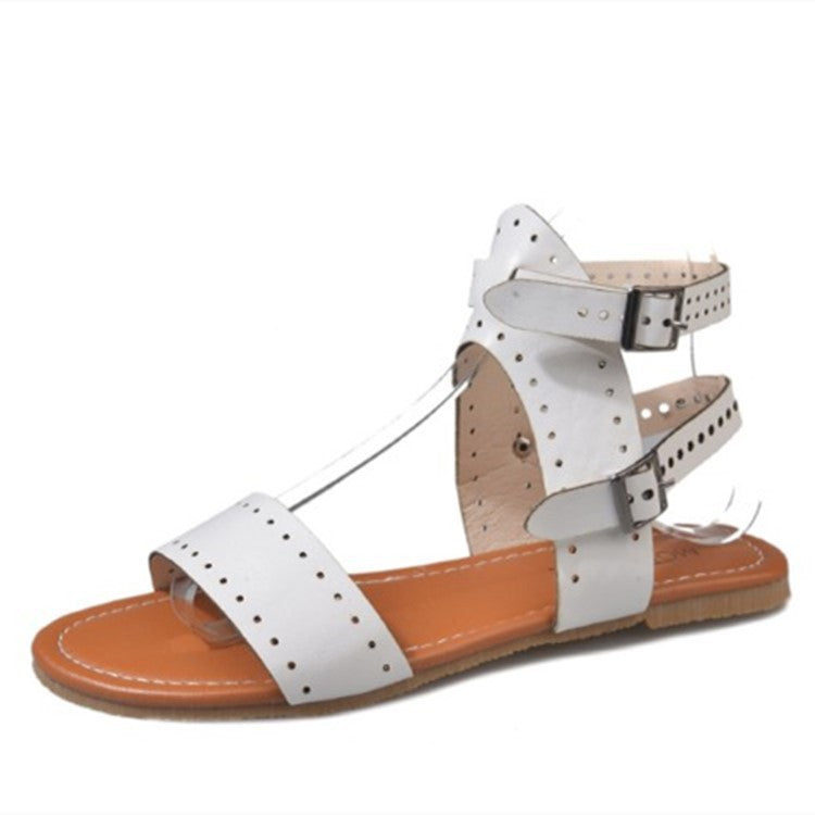 Summer New Toe Low Top Flat Sandals Foot Ring Strap Casual Women's Shoes