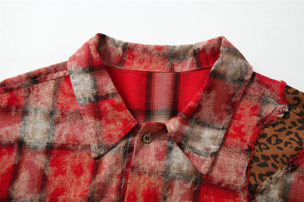 Distressed Washed Loose Burrs Shirt