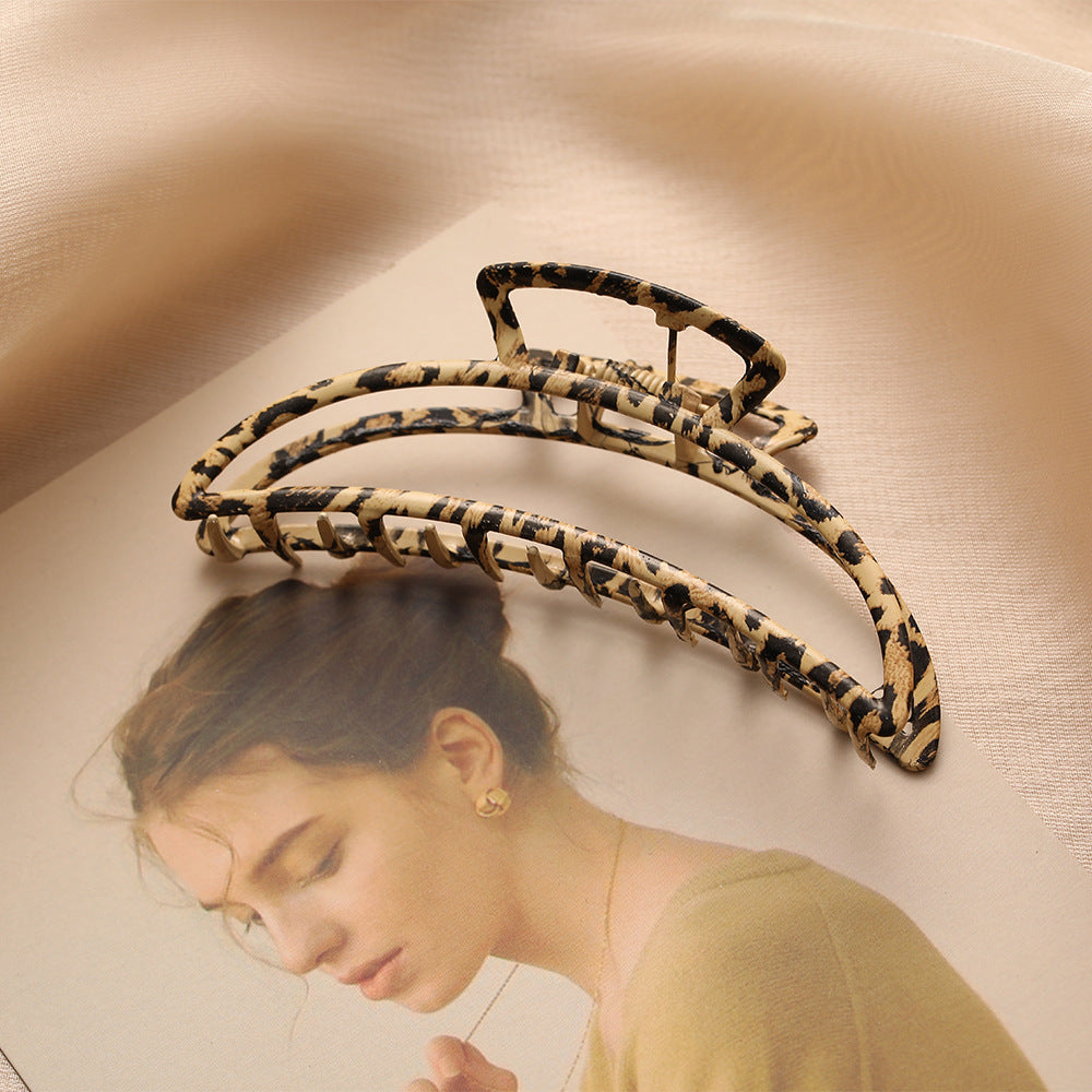 Leopard Metallic Shark Hairpin Female