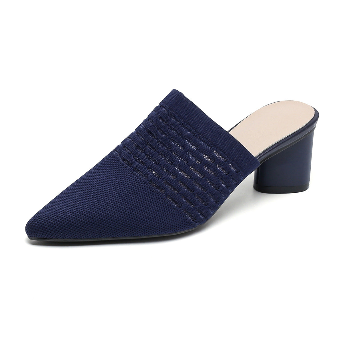 Pointed Toe Toe Cap Sandals Chunky Heel High Heels