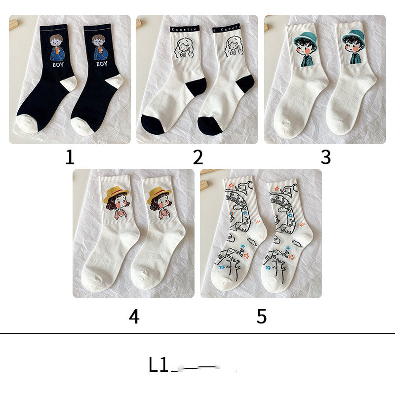 Cute Cartoon Socks In Women's Stockings