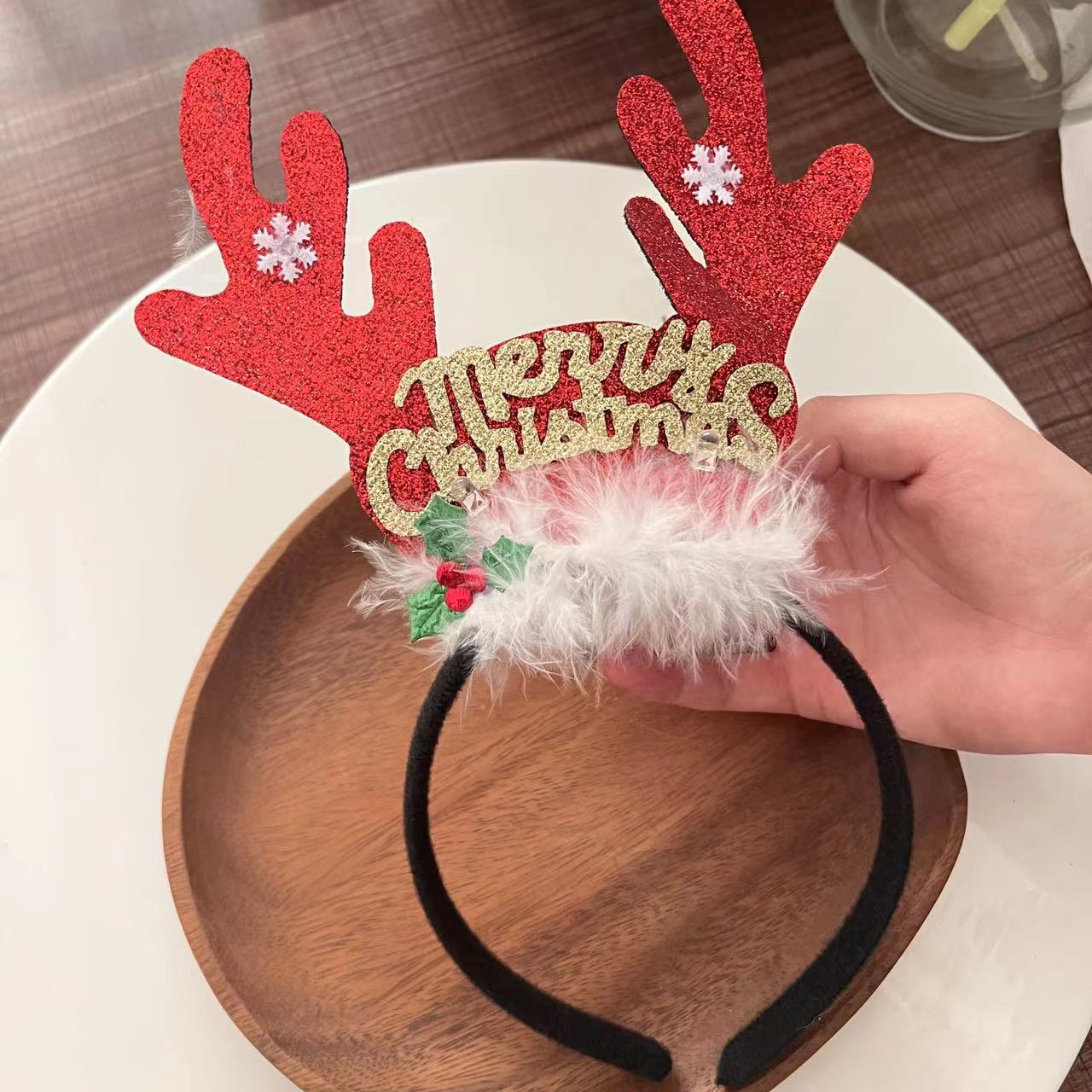 Christmas Antlers Hairband Decoration Plush
