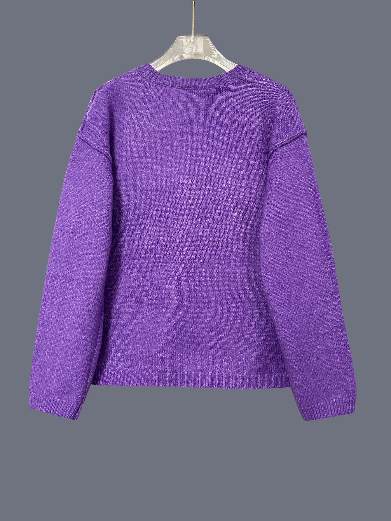 Laid-back Casual Loose-fitting Pullover Knit Top
