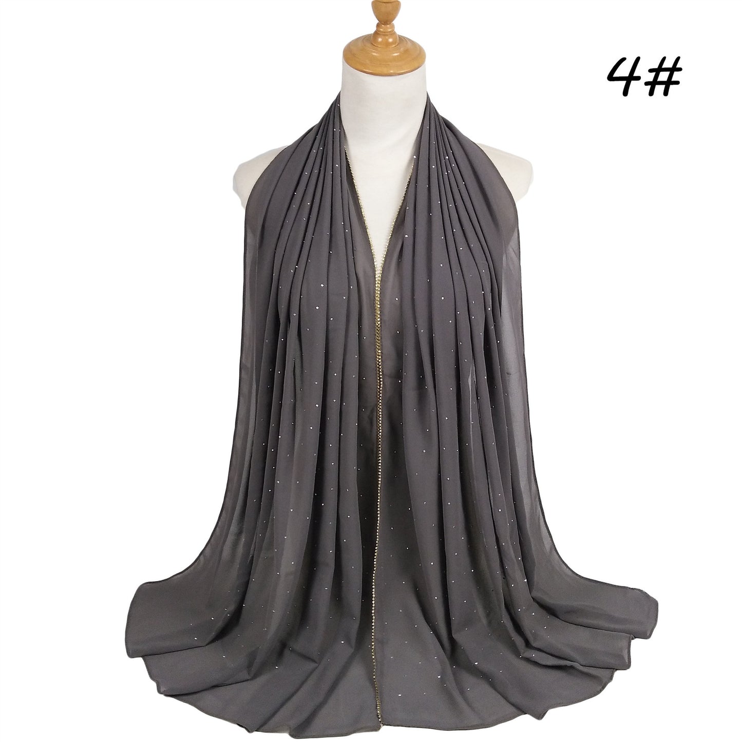 Chain Pearl Chiffon Hui Hood