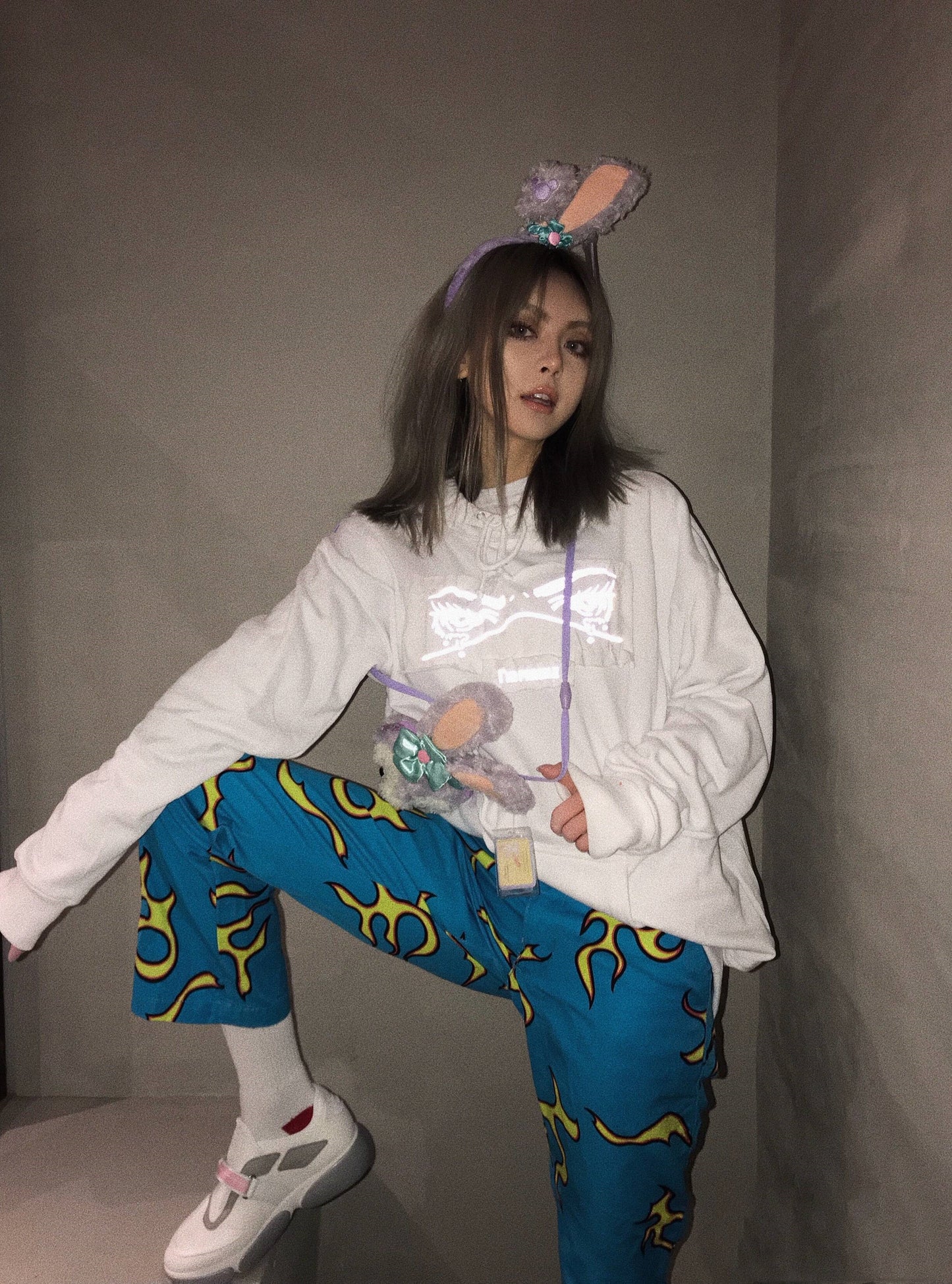 Blue flame straight leg sweatpants are all the rage
