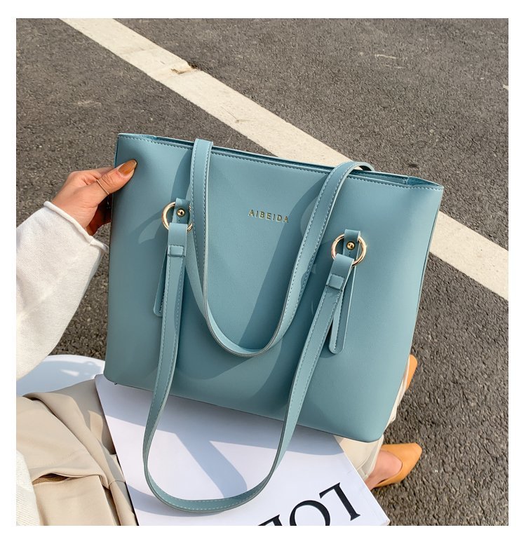 Pure Color Large Capacity Fashion All-match Tote Bag