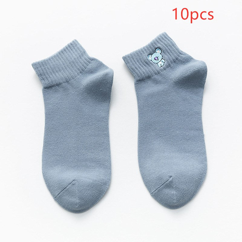 Female Japanese cartoon shallow mouth socks