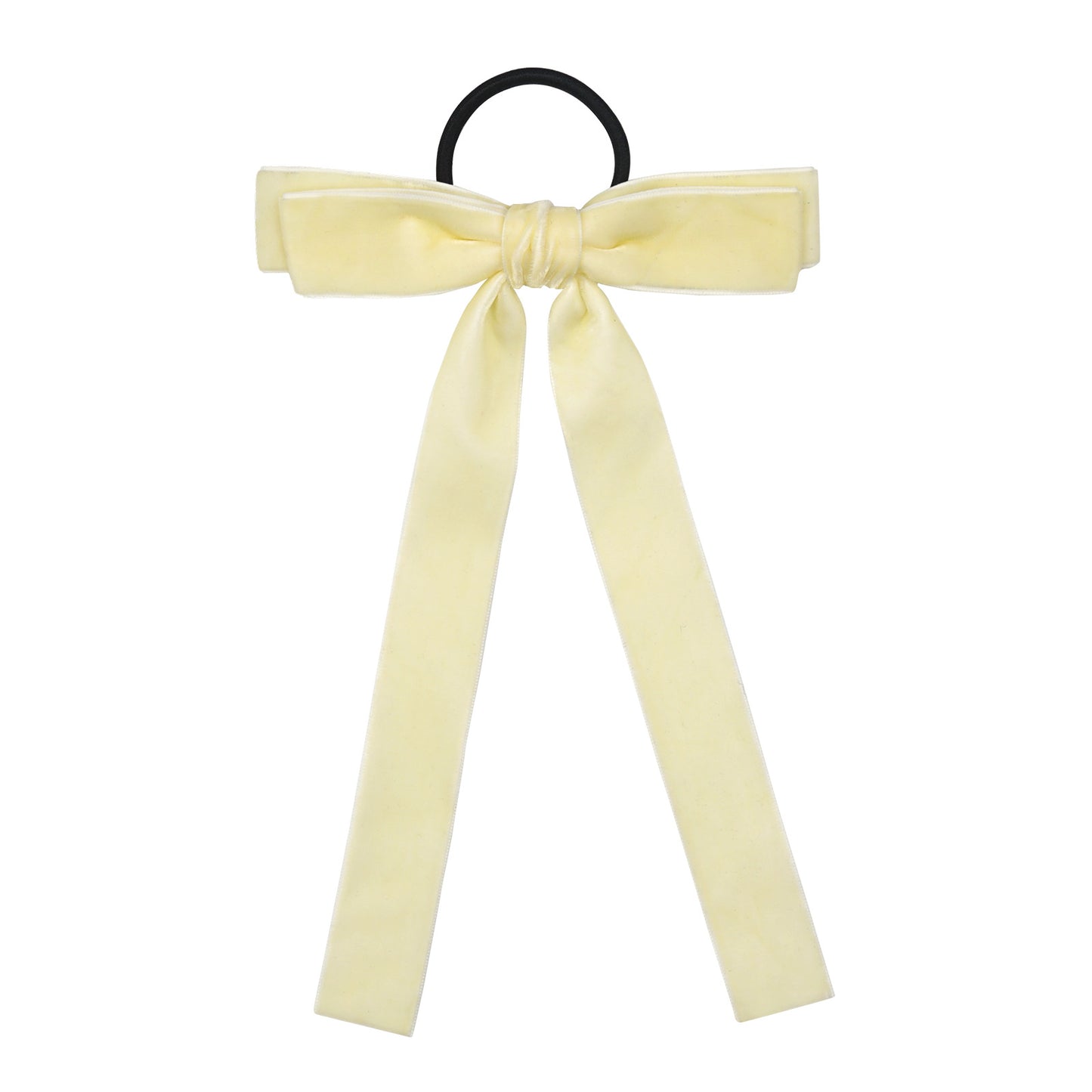 Velvet Bandeau Rubber Band Girl Bow Ribbon Horsetail Headwear
