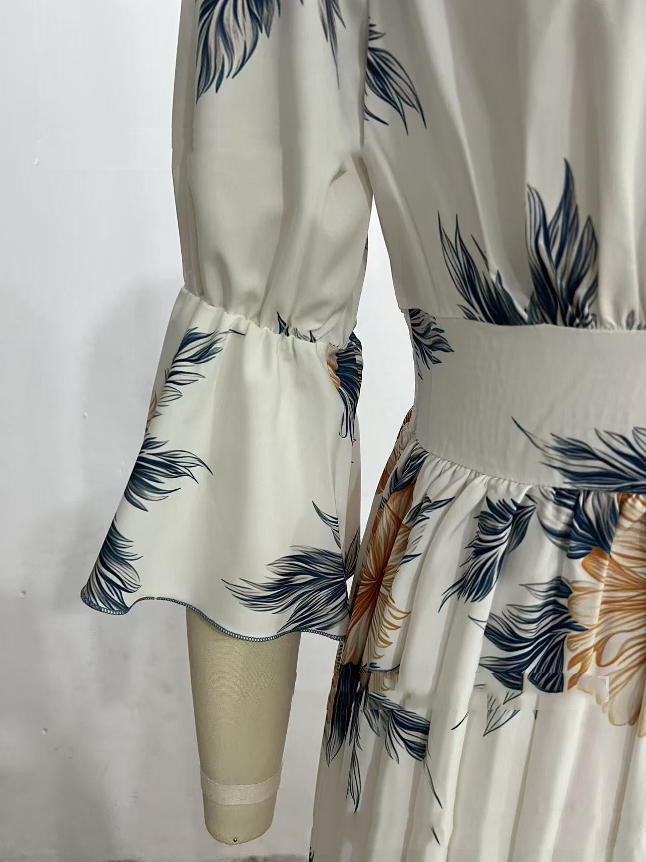 Printed Dress With A Flared Hem For Women