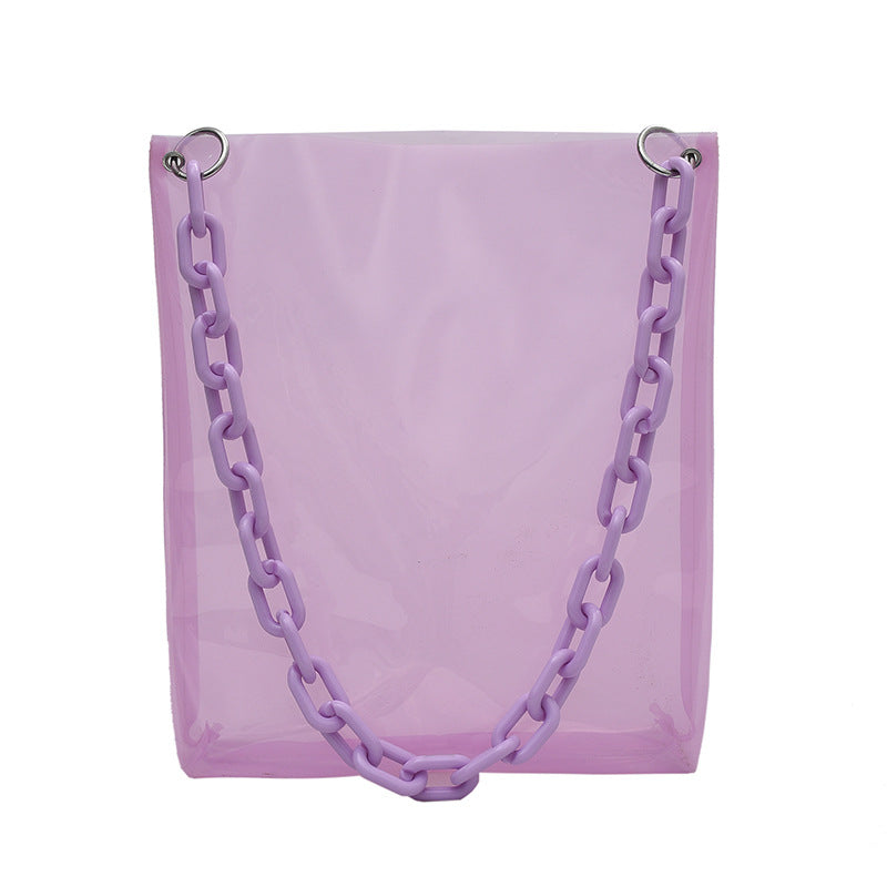 Ladies Fashion Jelly Transparent Handbag PVC