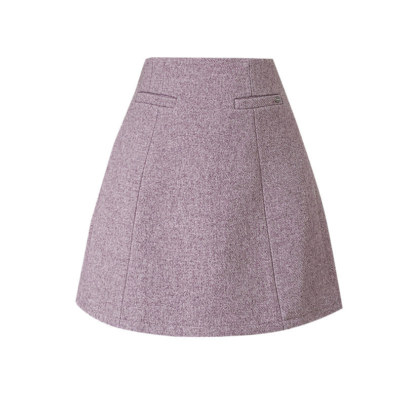Woolen Skirt Women's Winter New Woolen Line Skirt High Waist Anti-exposure Shorts