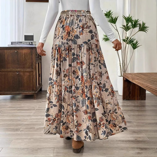 Printed Casual All-match Bohemian Skirt