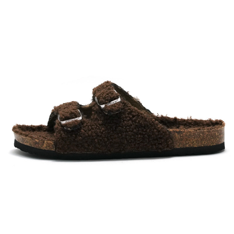 Women's Casual Beach Shoes Warm Buckle Slippers
