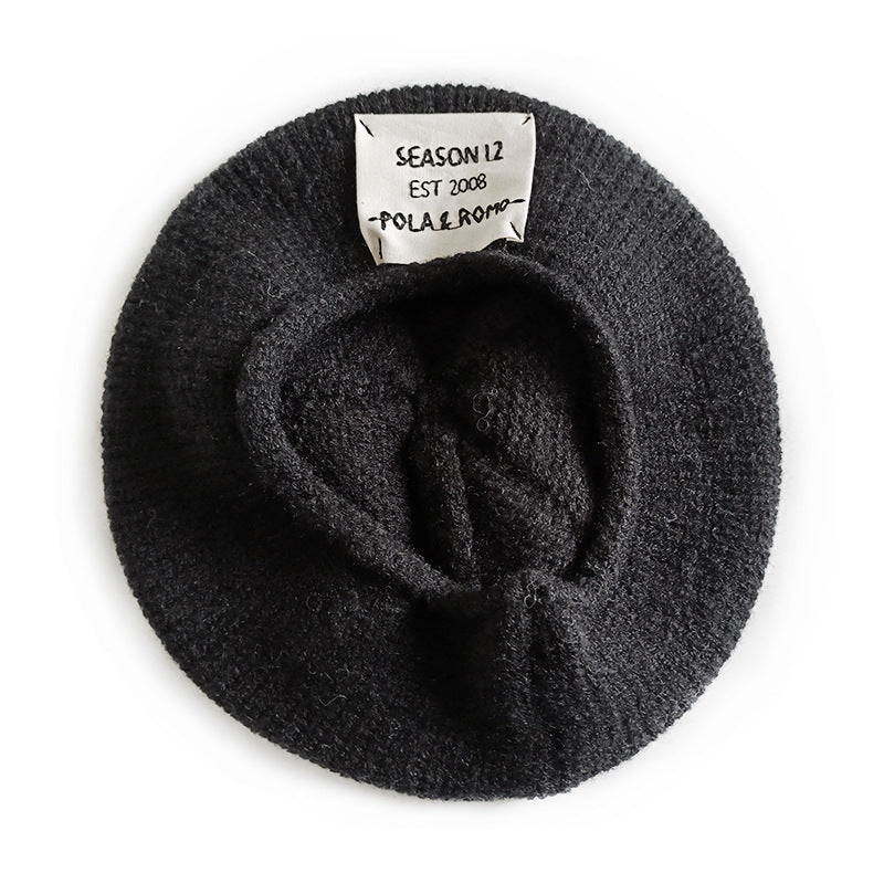 Comfortable Beret Wool Art Cloth Label Embroidered Letters Casual