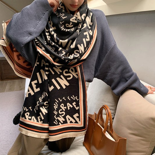 Imitation Cashmere Autumn Winter New Letter Scarf