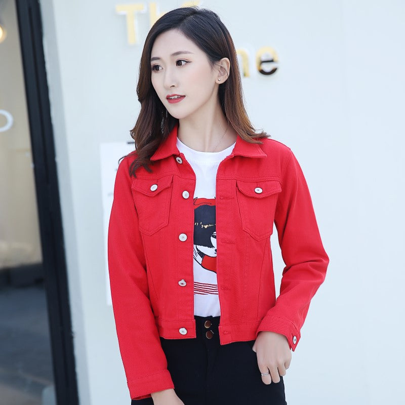New Spring Autumn Candy Colored Denim Clothing