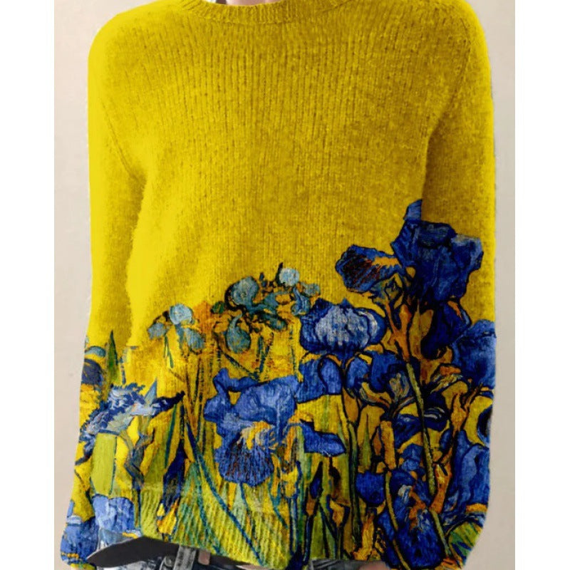 Printed Women's Sweater Pattern Pullover Sweater