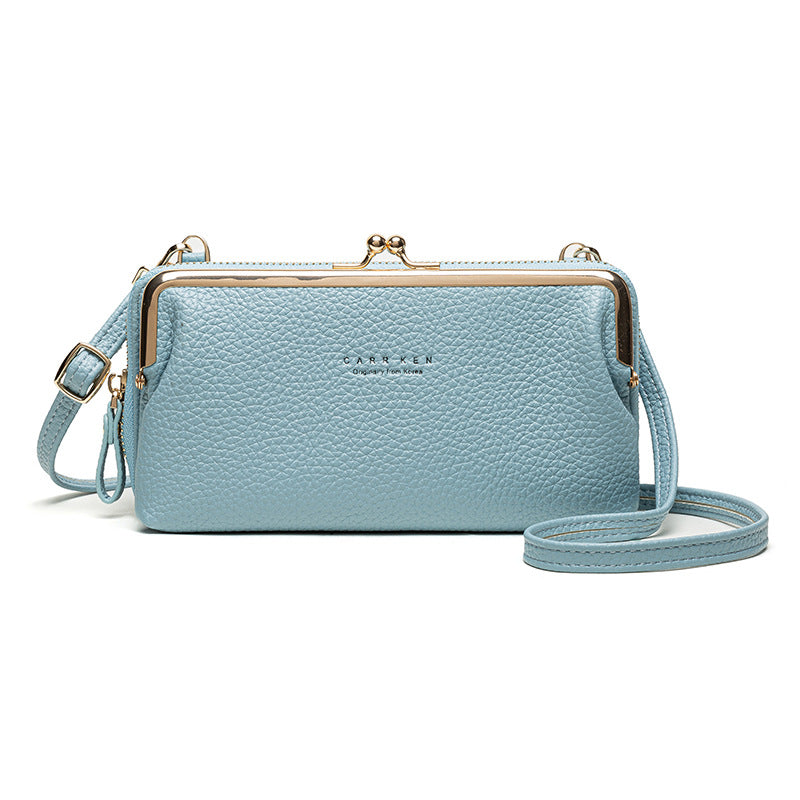 Korean Style Horizontal Lychee Pattern Diagonal Bag