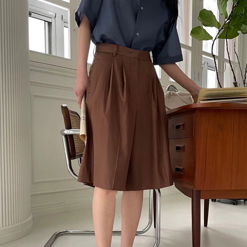Simple Temperament Commuter High Waist Slim Shorts Women's Casual