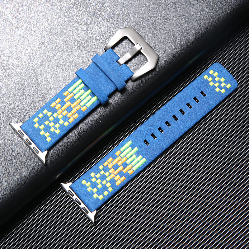 Braided nubuck leather watch strap universal