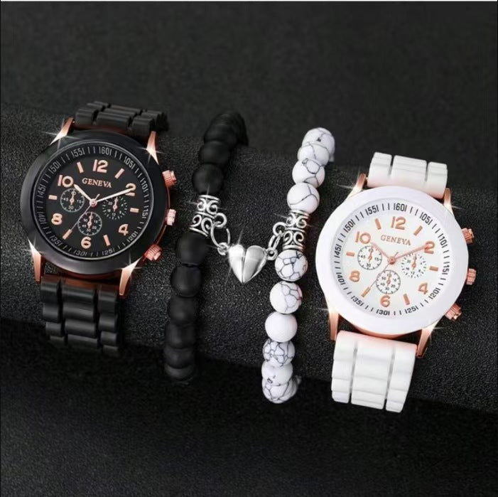 Set Fashionable Best-selling Classic Couple Watch Set  4-piece