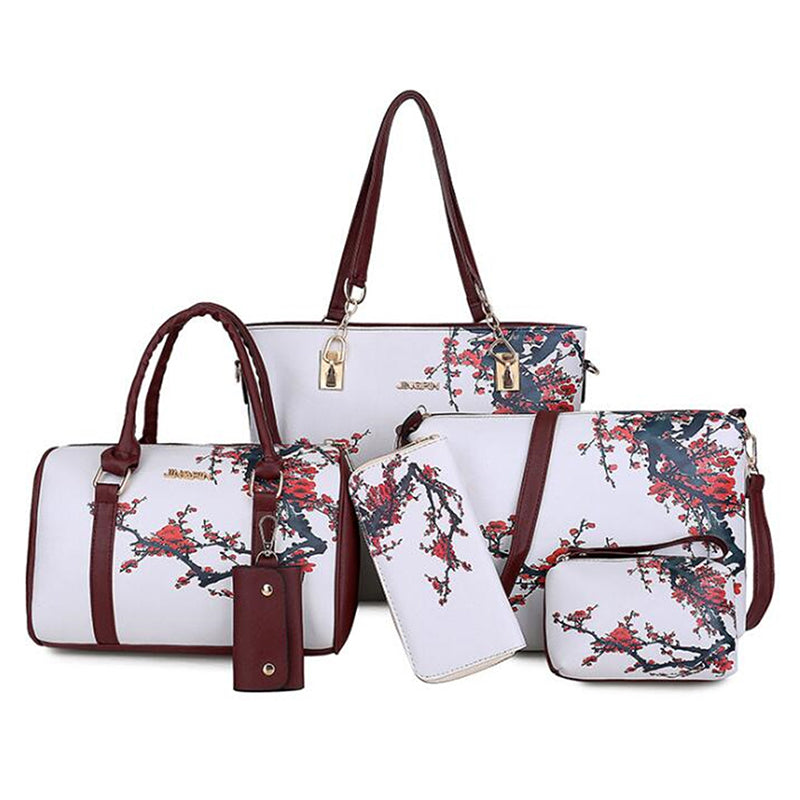 Six piece portable women's bag set