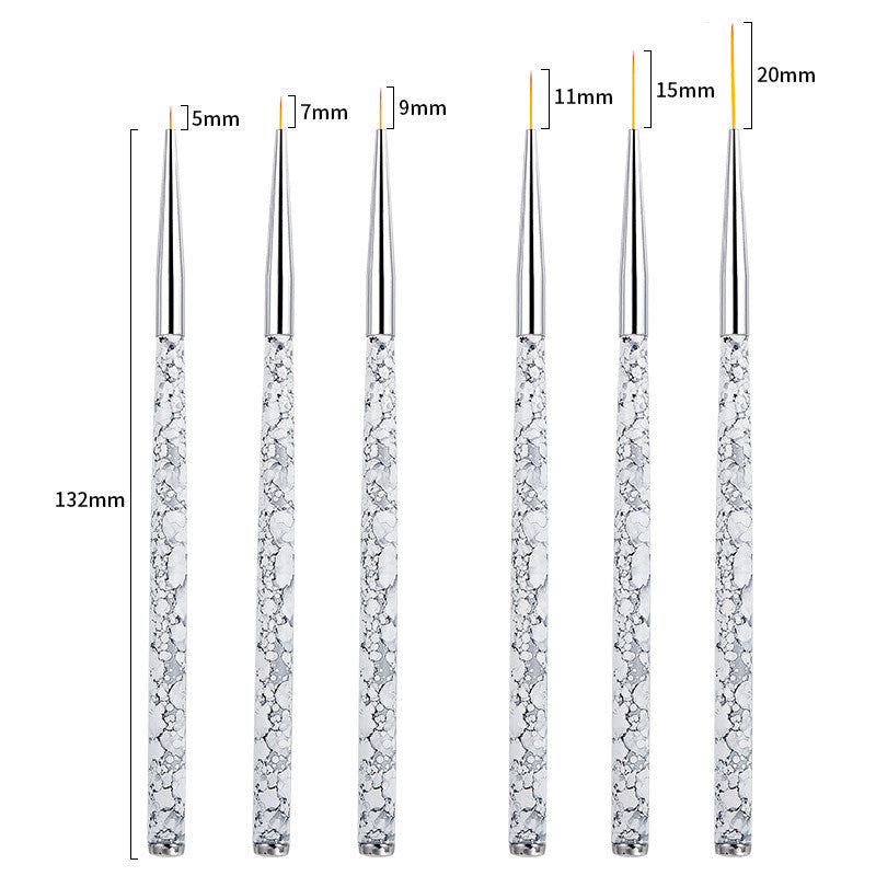 Painted Latte Art Marble Nail Brush Set