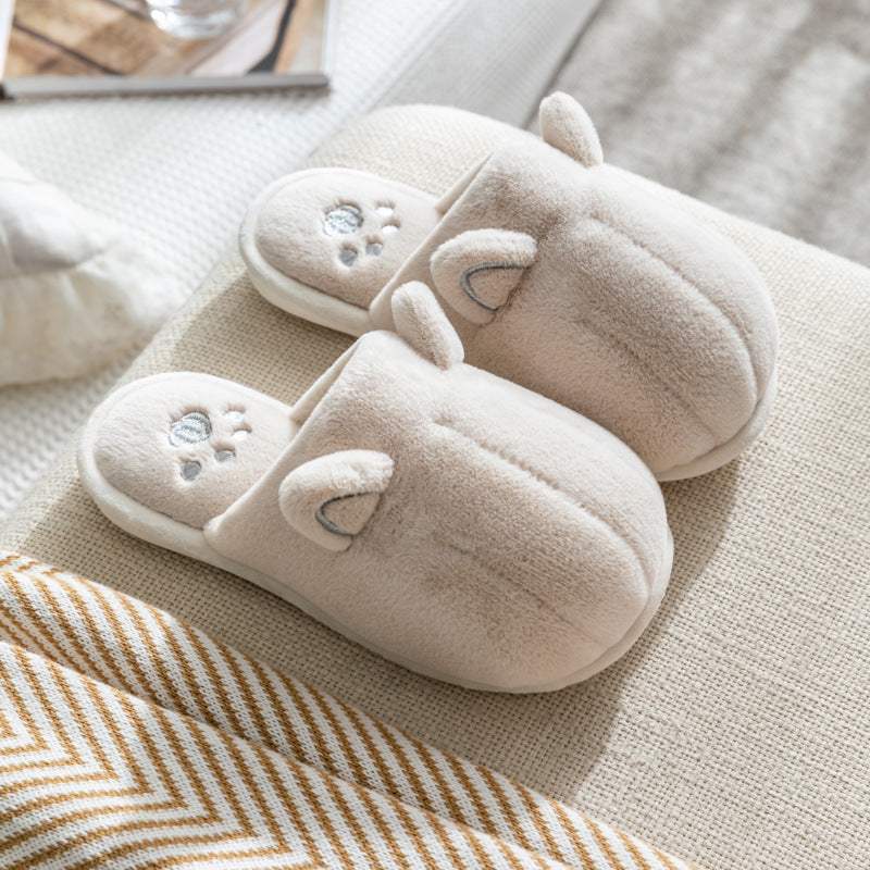 Home Children's Cute Warm Couple Plush Slippers