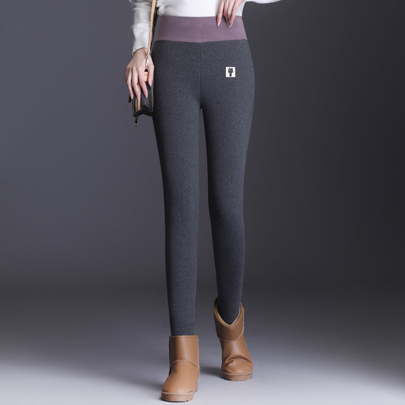 Women's plush thick lamb velvet foot pants
