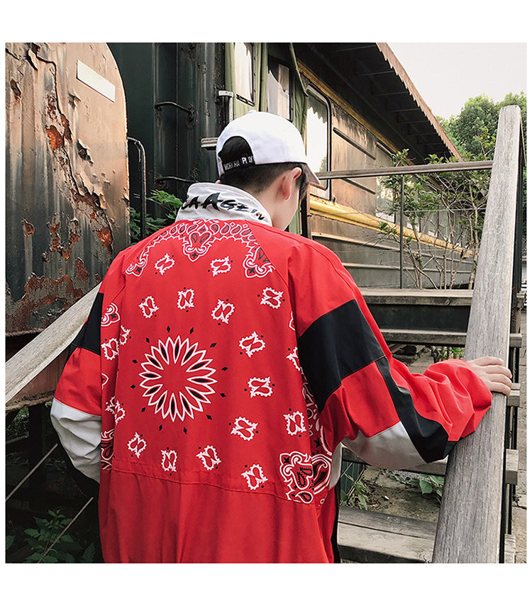 Retro street hip hop track jacket