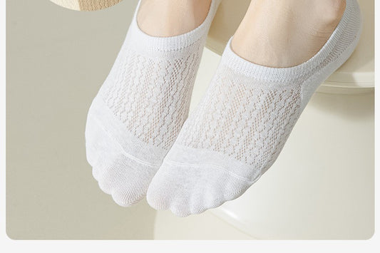 Women's Summer Mesh Thin Invisible Socks Solid Color Breathable Low-Top Silicone Non-Slip No-Slip Short Socks