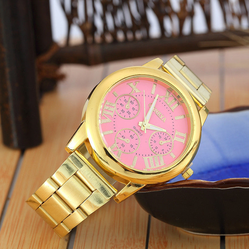 Quartz watch with steel strap