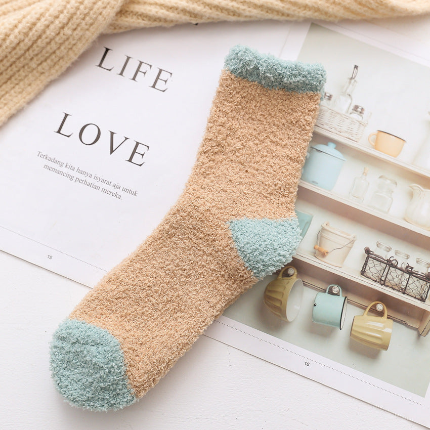 Half fleece home socks