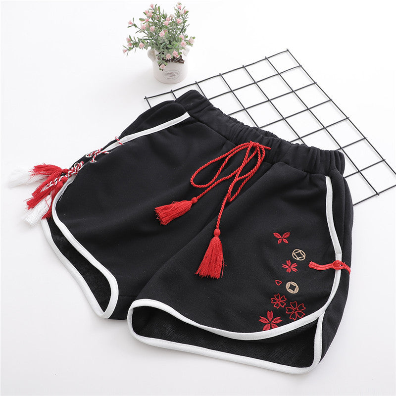 Elastic waist casual pants women's shorts all-match