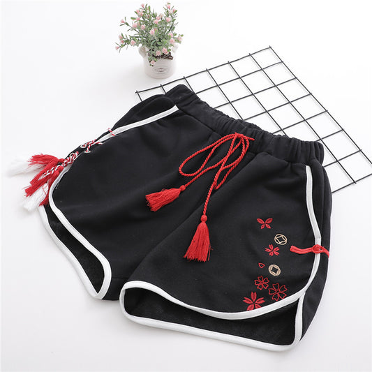 Elastic waist casual pants women's shorts all-match