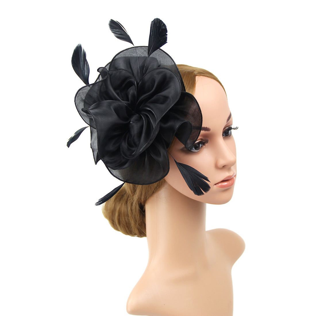 Organza Top Hat Headwear Performance Feather Hair Band