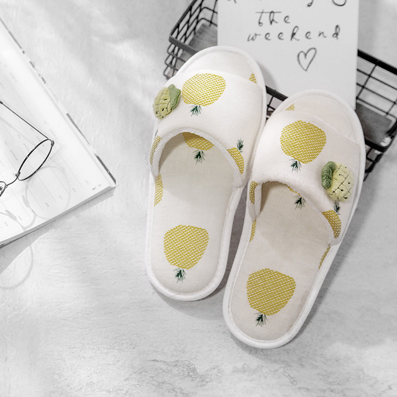 Home pineapple open-toed slippers