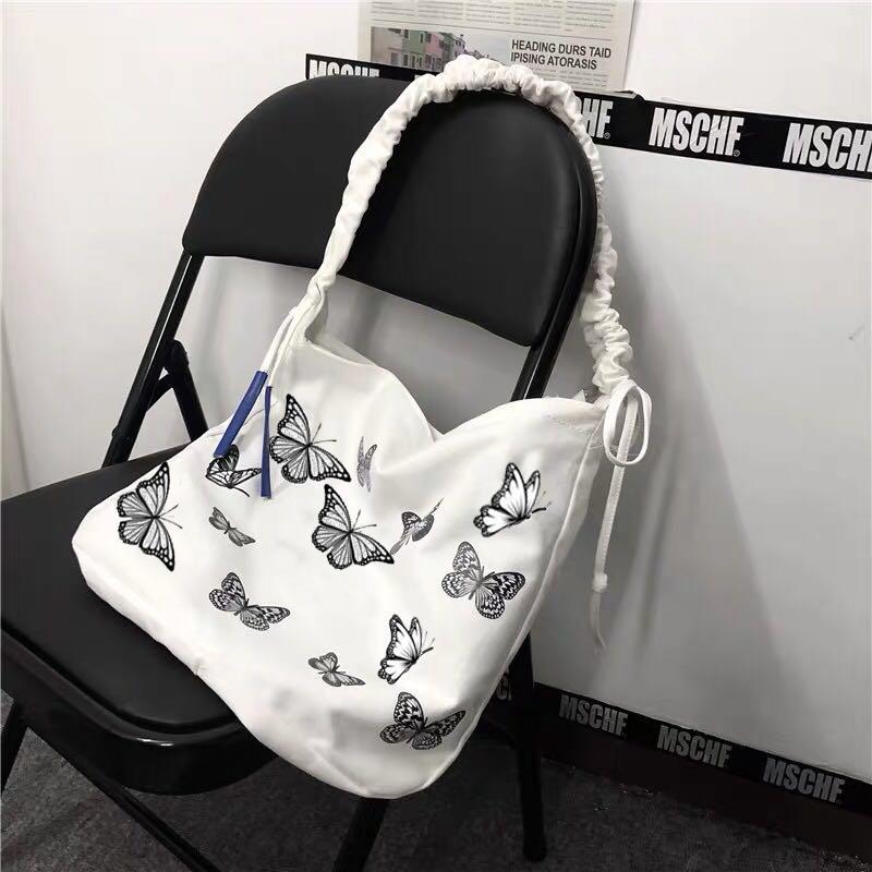 Women's butterfly shoulder canvas bag