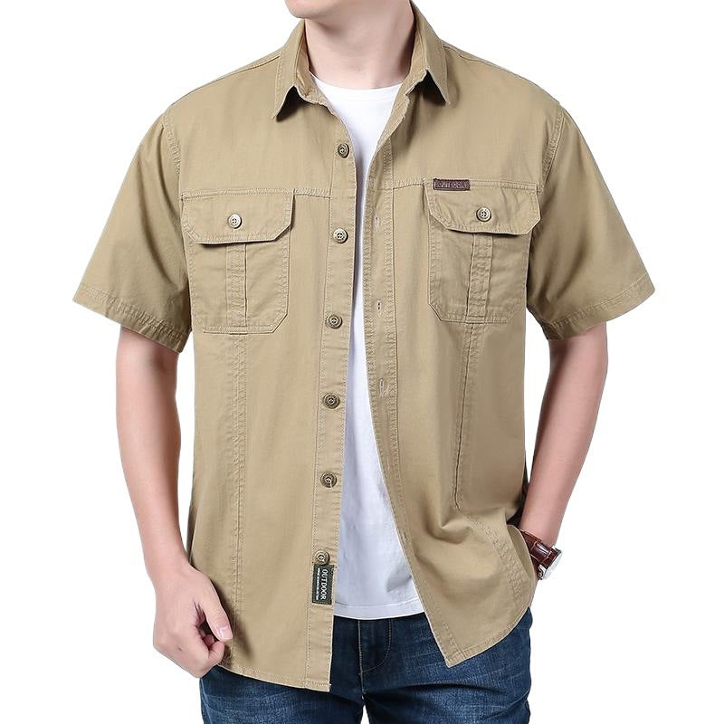 Solid Color Shirt Loose Half Sleeve Coat