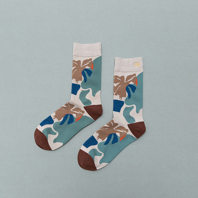 Retro Mid tube socks street art skateboard socks