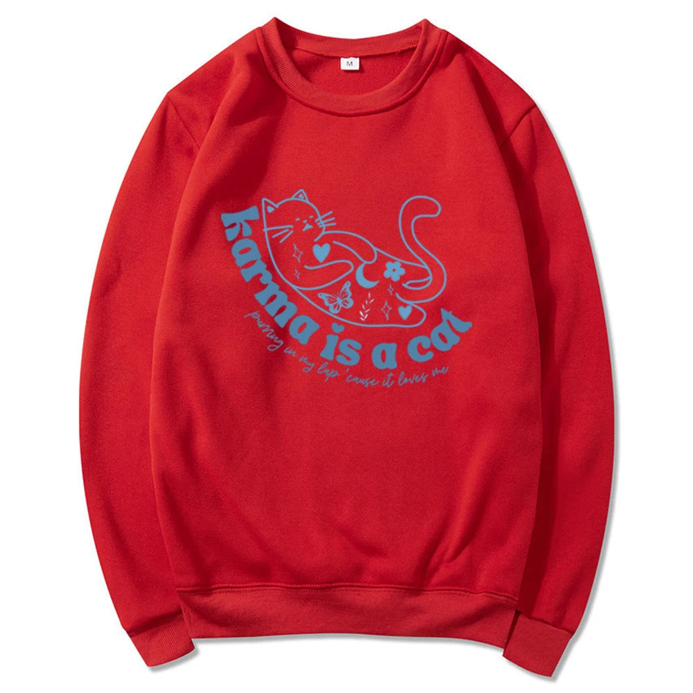 Retro sweatshirt til kvinder med rund hals