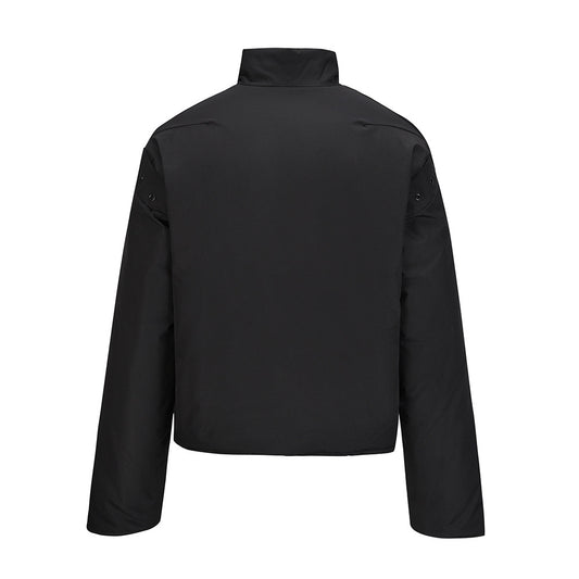 Loose Casual Pocket Zipper Solid Color Stand-up Collar Cotton-padded Coat